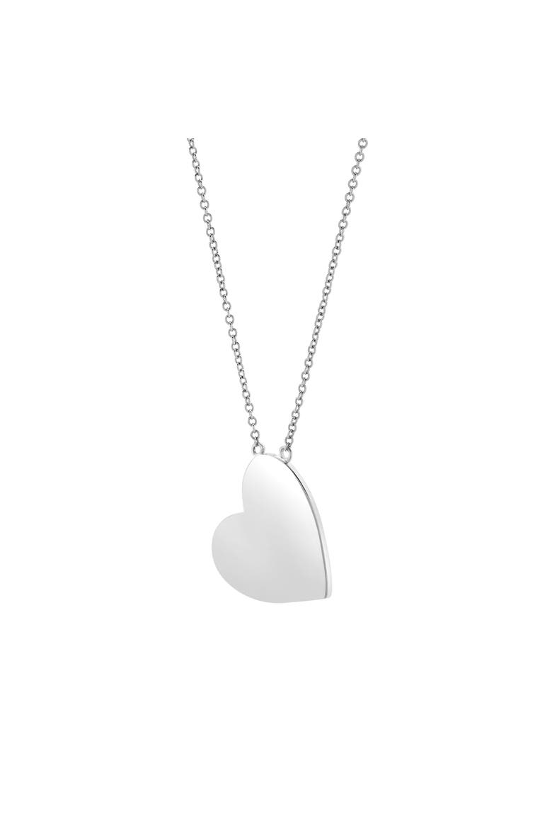 Aether Scattered Diamond Studded Heart Disc Pendant in 14K Gold, Alternate, color, 14K White Gold
