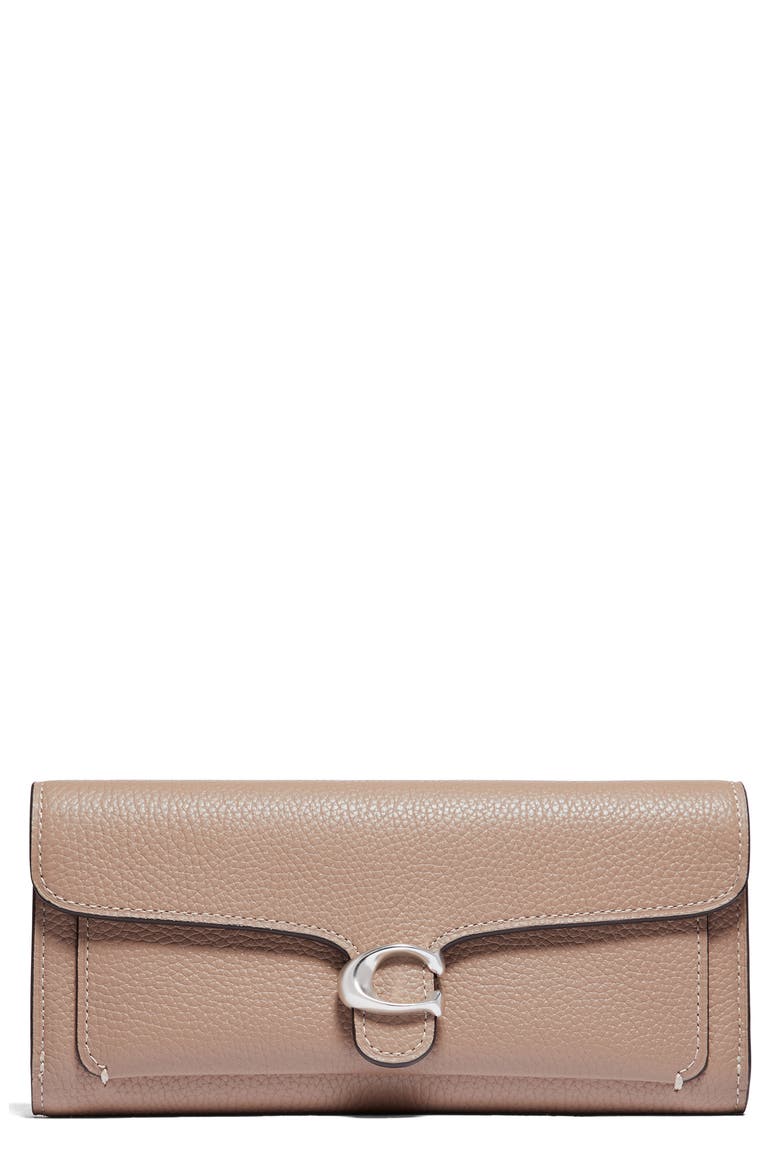 Long Tabby Leather Wallet, Main, color, TAUPE
