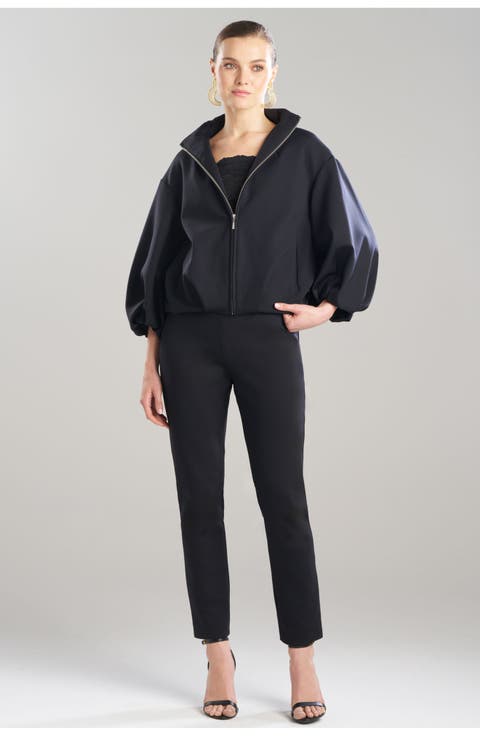 Techno Crepe Bomber Jacket