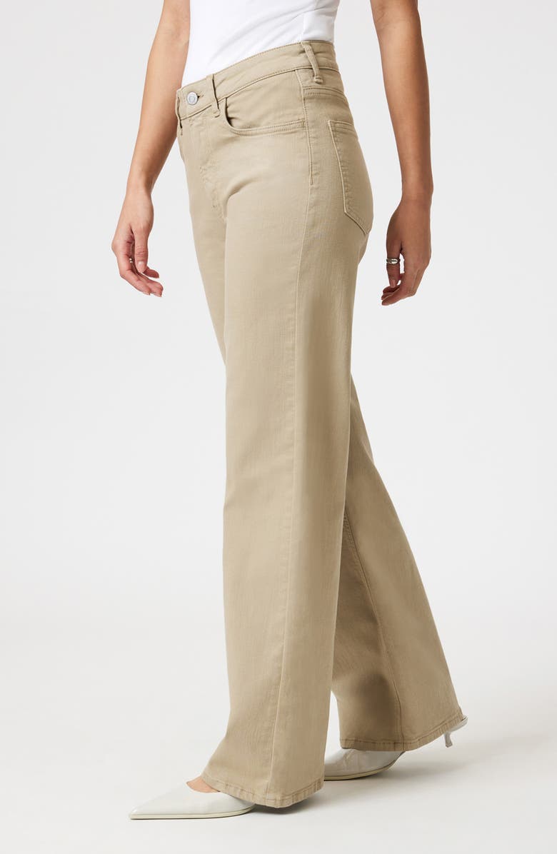 Mavi Jeans Alena High Waist Wide Leg Twill Pants, Alternate, color, Sage Green Flex Blue