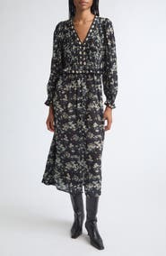 Sea NY Mona Print V-Neck Midi Dress