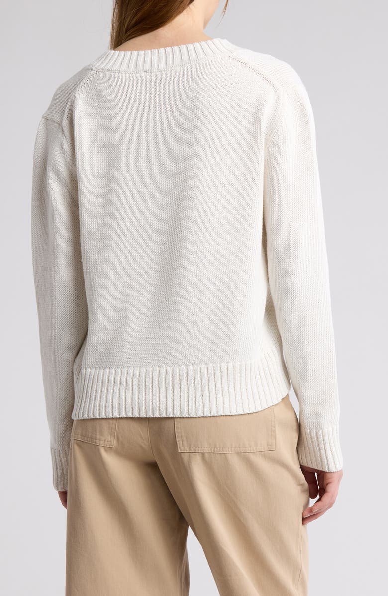 Elodie Crewneck Button Front Cardigan, Alternate, color, White