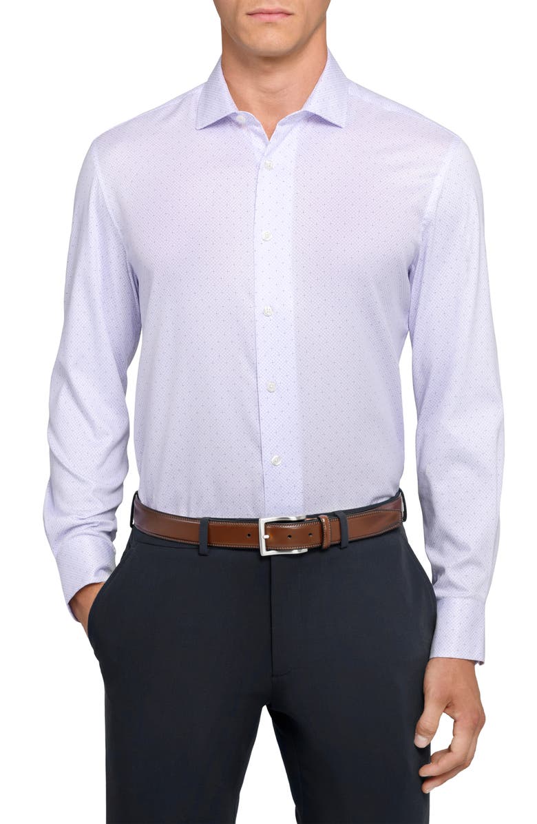 W.R.K Reworked Slim Fit Cotton Dress Shirt, Main, color, White/ Purple