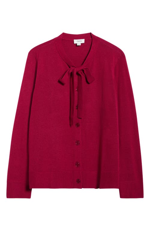 Cece Tie Neck Cardigan In Pink