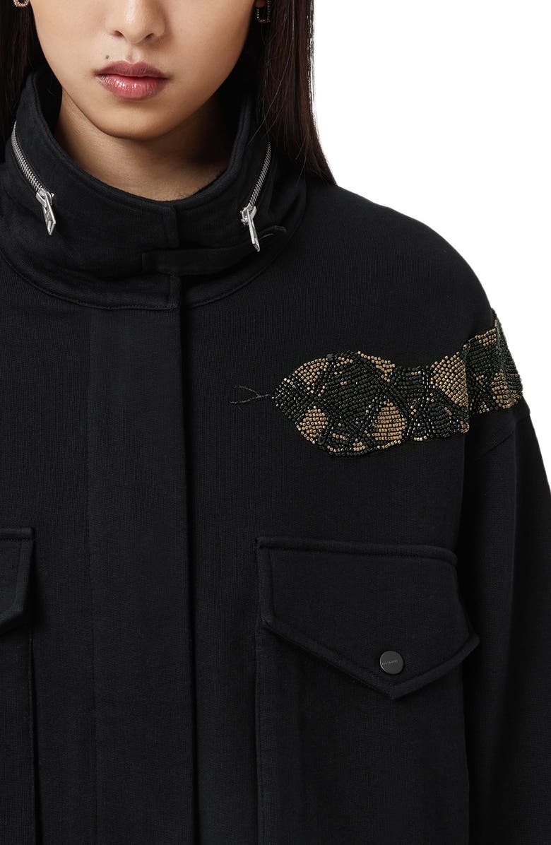 AllSaints Ouros Claire Jacket, Alternate, color, Black