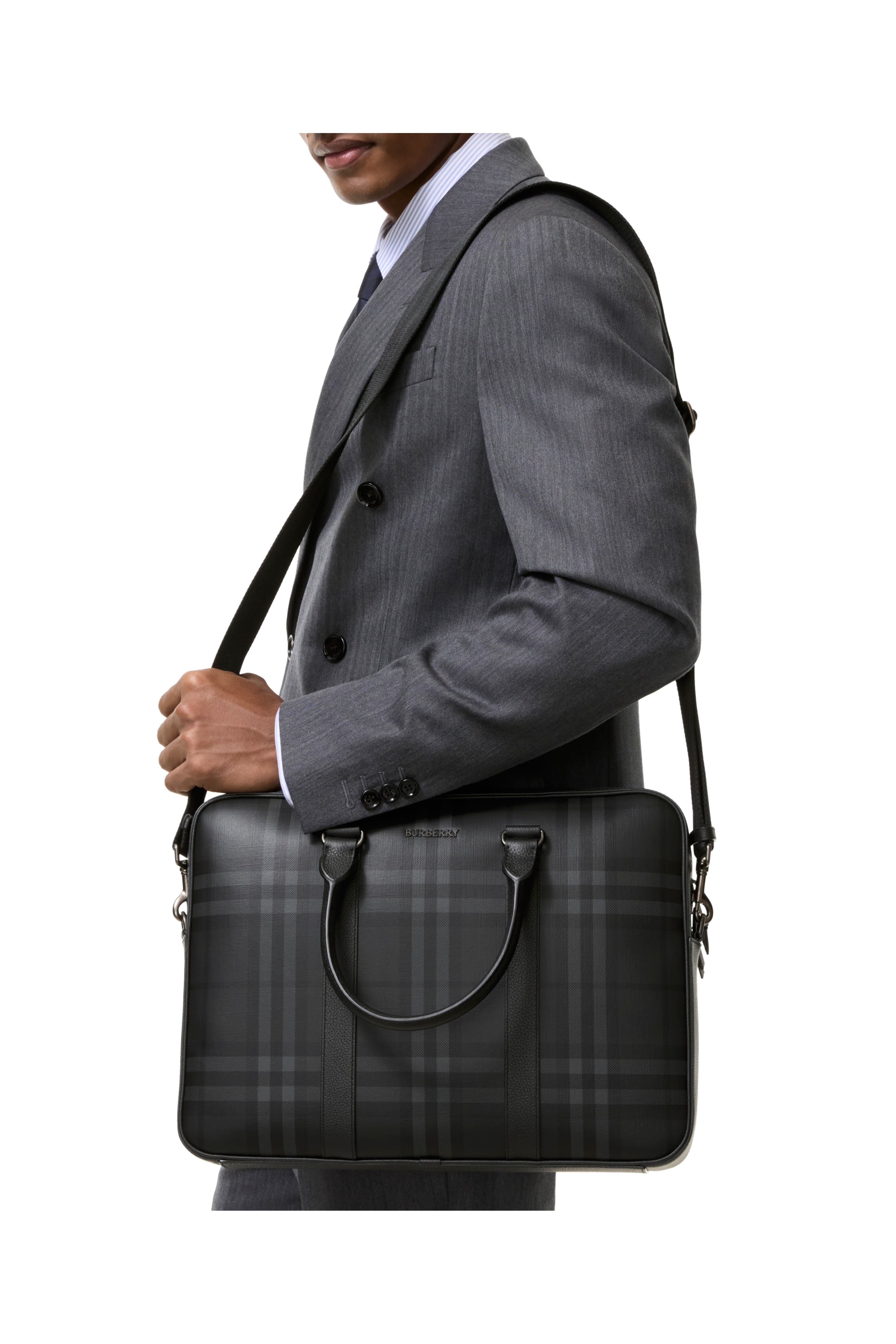 City Check Briefcase, Alternate, color, Iron grey
