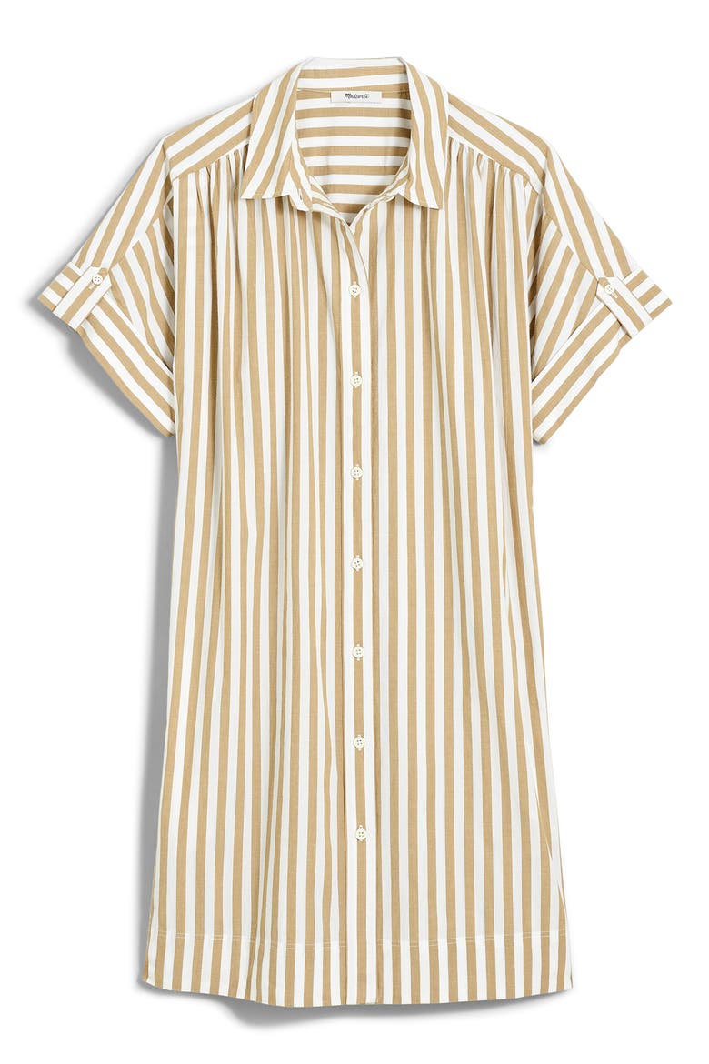 Collared Button Front Mini Shirtdress, Alternate, color, SEED KHAKI