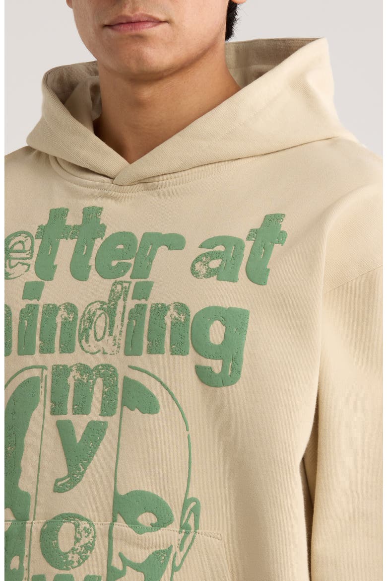 Better at Minding My Own Cotton Hoodie, Alternate, color, TAUPE