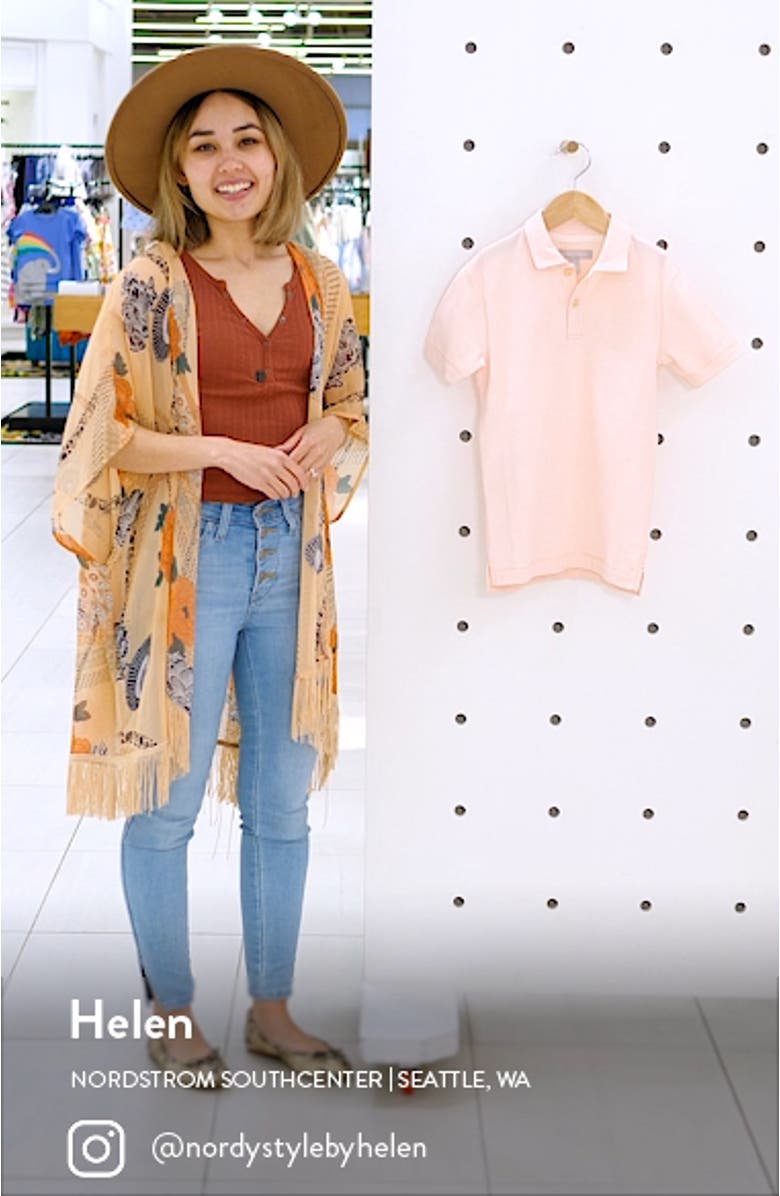 Kids' Performance Stripe Piqué Polo, sales video thumbnail