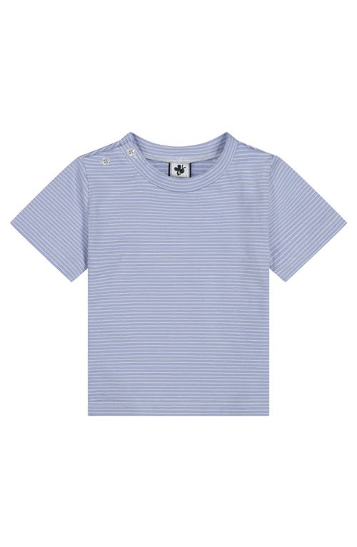 Busy Bees Henry Button Tee Cornflower Blue Mini Stripe In Cornflower Blue Mini Stripe