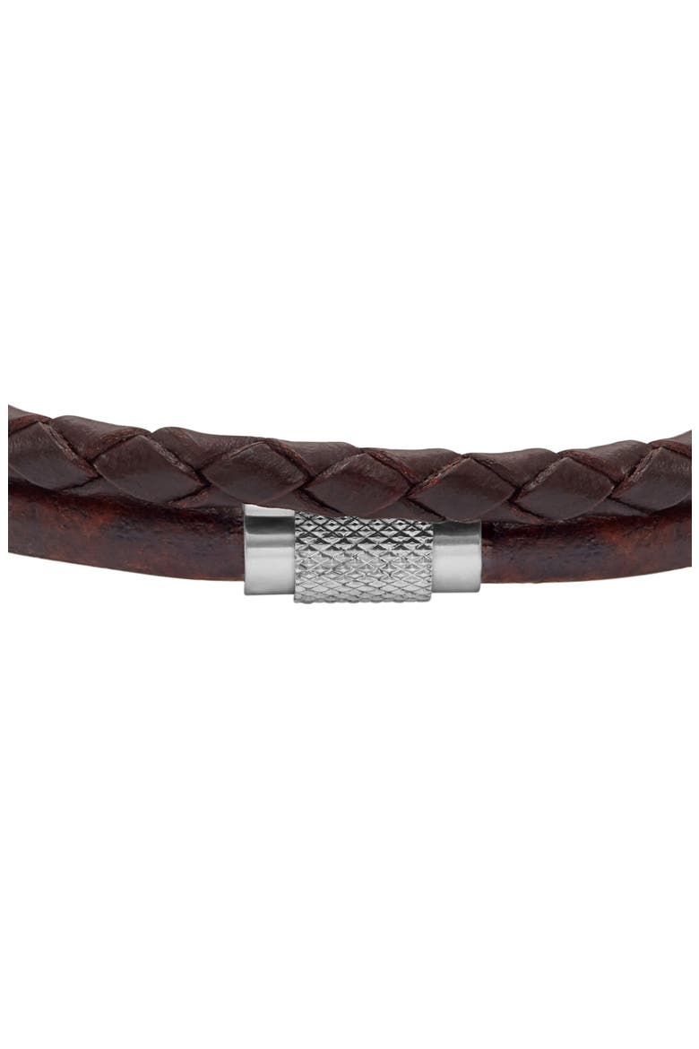 Machine Multi-Strand Leather Bracelet, Alternate, color, SILVER
