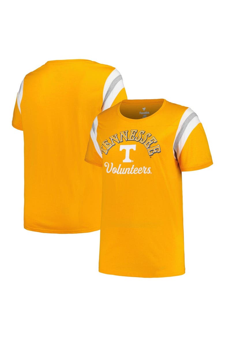 Women's Profile Tennessee Orange Tennessee Volunteers Plus Size Striped Tailgate Scoop Neck T-Shirt, Main, color, Tennessee Orange