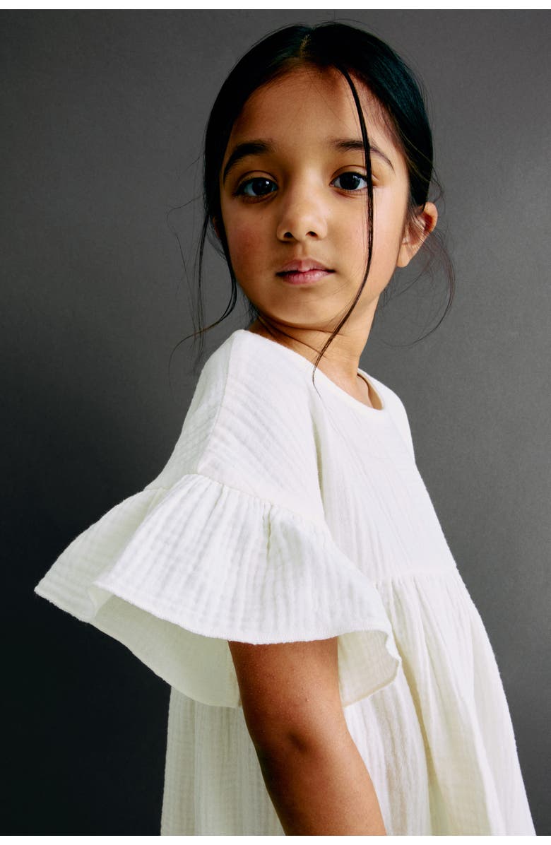 H&M Cotton Muslin Dress, Alternate, color, White