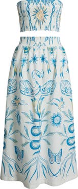Cleobella Sylvan Smocked Cotton & Linen Top & Skirt Set