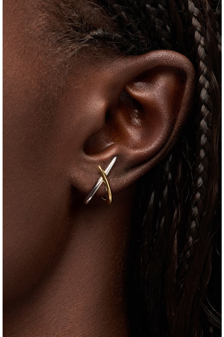 Gold Stud Earrings - Sloane Two Tone, Alternate, color, Two Tone
