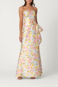 Shoshanna Midnight Hampton Floral Mikado Jill Dress