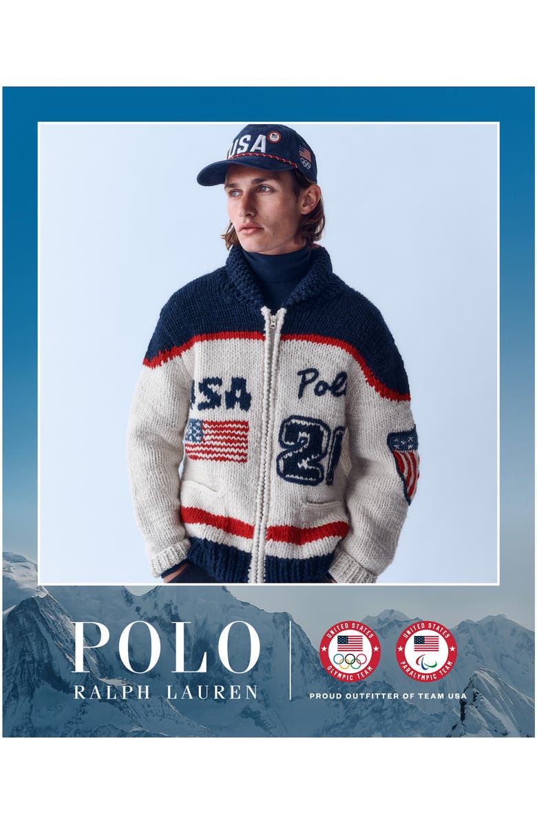 Polo Ralph Lauren Vint Team USA Corduroy Snapack Baseball Cap, Alternate, color, Graphic Navy