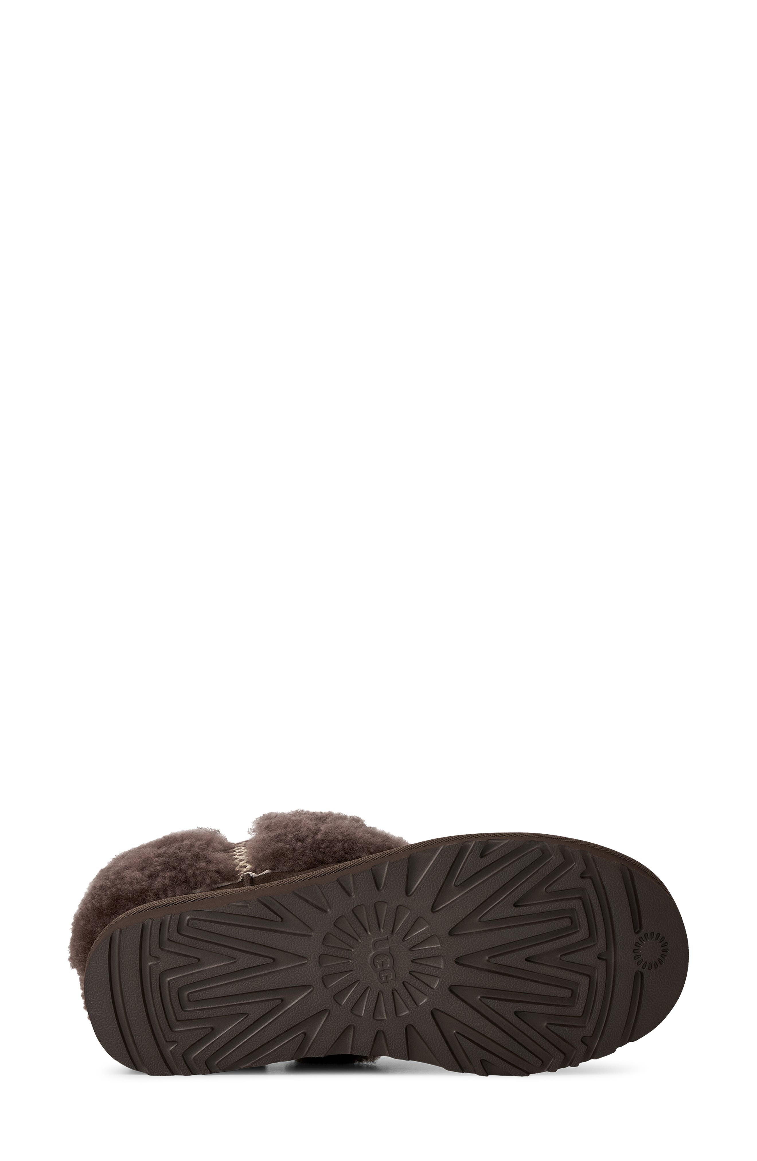 Ultra Mini Braid Genuine Shearling Bootie, Alternate, color, DARK CHOCOLATE