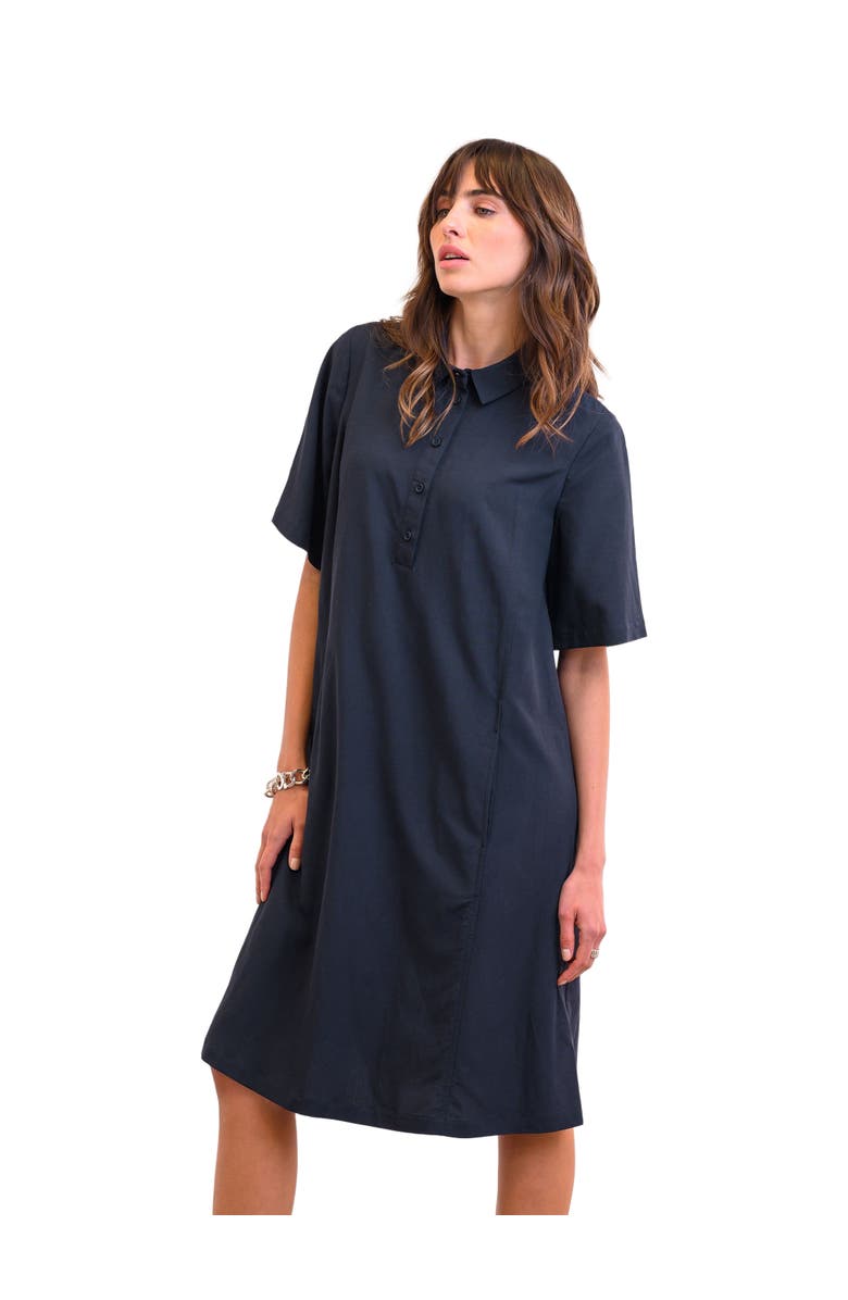Celtic & Co. Short Sleeve Swing Dress, Alternate, color, Dark Navy
