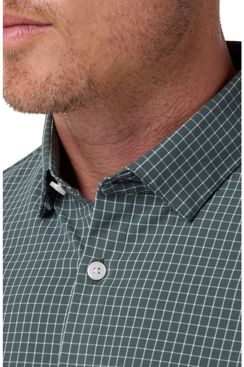 Leeward No Tuck Long Sleeve Grid Performance Button Up Shirt, Alternate, color, HEMLOCK CHARLES GRID