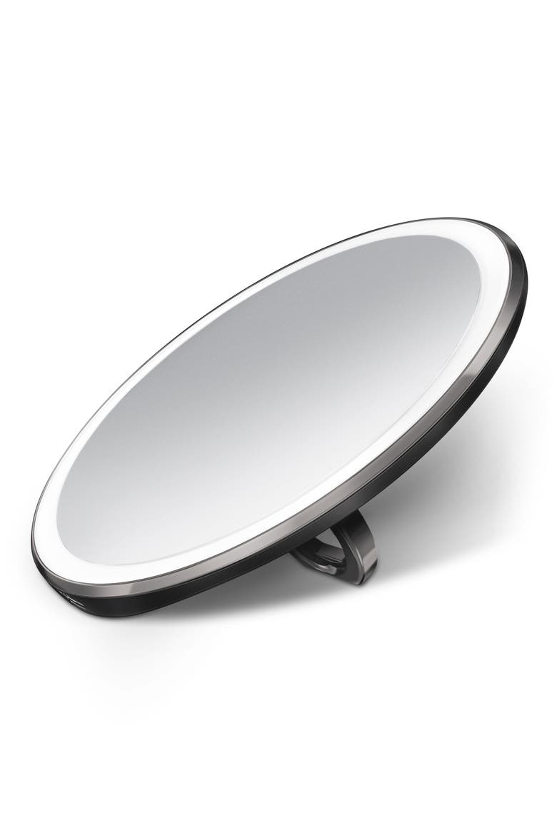 4-Inch Sensor Makeup Mirror Compact, Alternate, color, BLACK