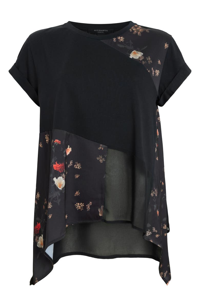 AllSaints Zala Kora High-Low Shirt, Alternate, color, Black