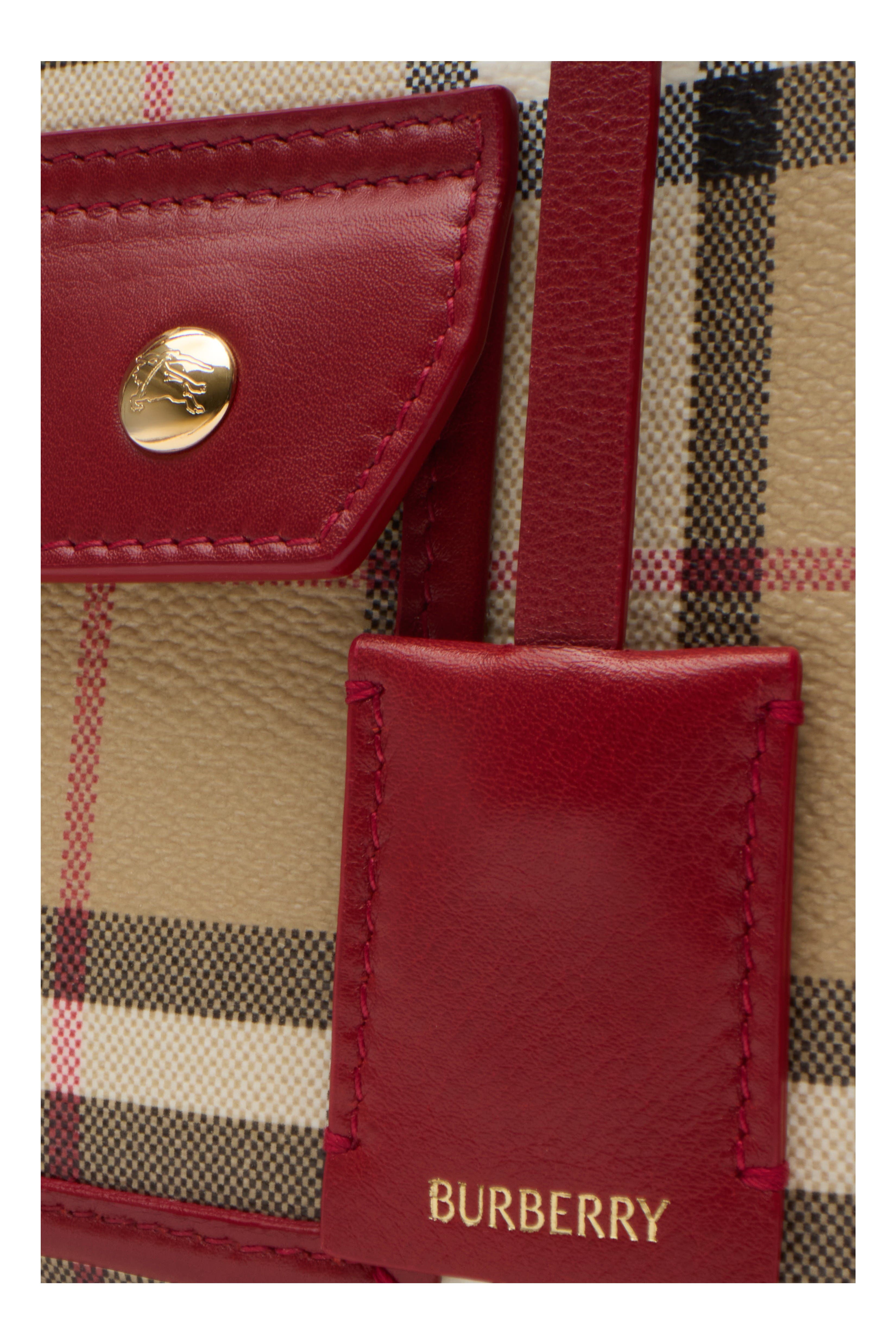 Burberry Mini Freya Tote, Alternate, color, Archive Beige/Ruby Red