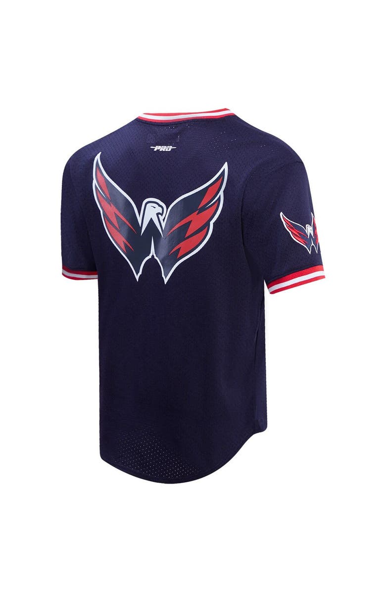 PRO STANDARD Men's Pro Standard  Navy Washington Capitals Classic Mesh V-Neck T-Shirt, Alternate, color, 
