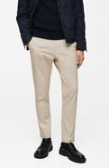 MANGO Slim Fit Flat Front Cotton Stretch Twill Chinos