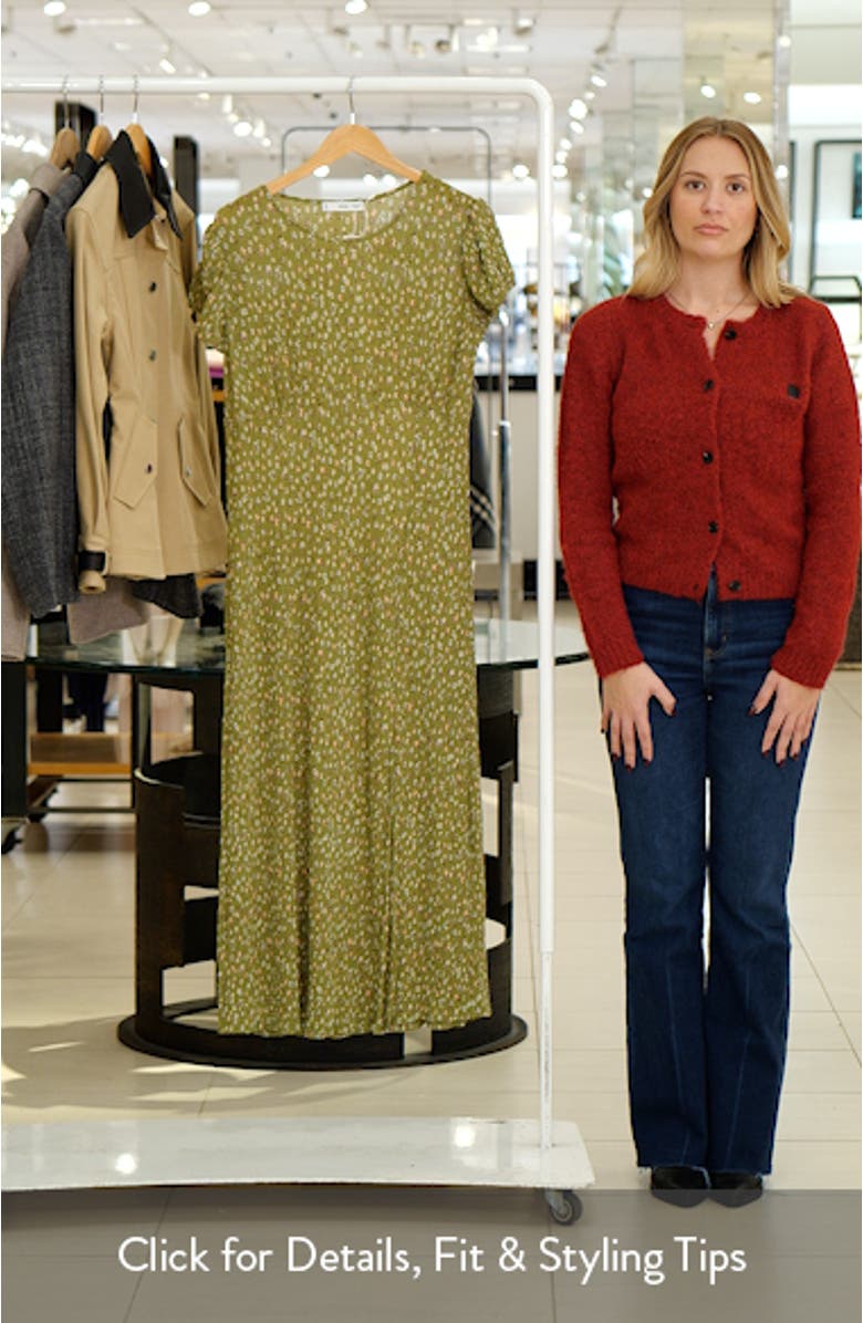 Floral Puff Sleeve Pleated Maxi Dress, sales video thumbnail