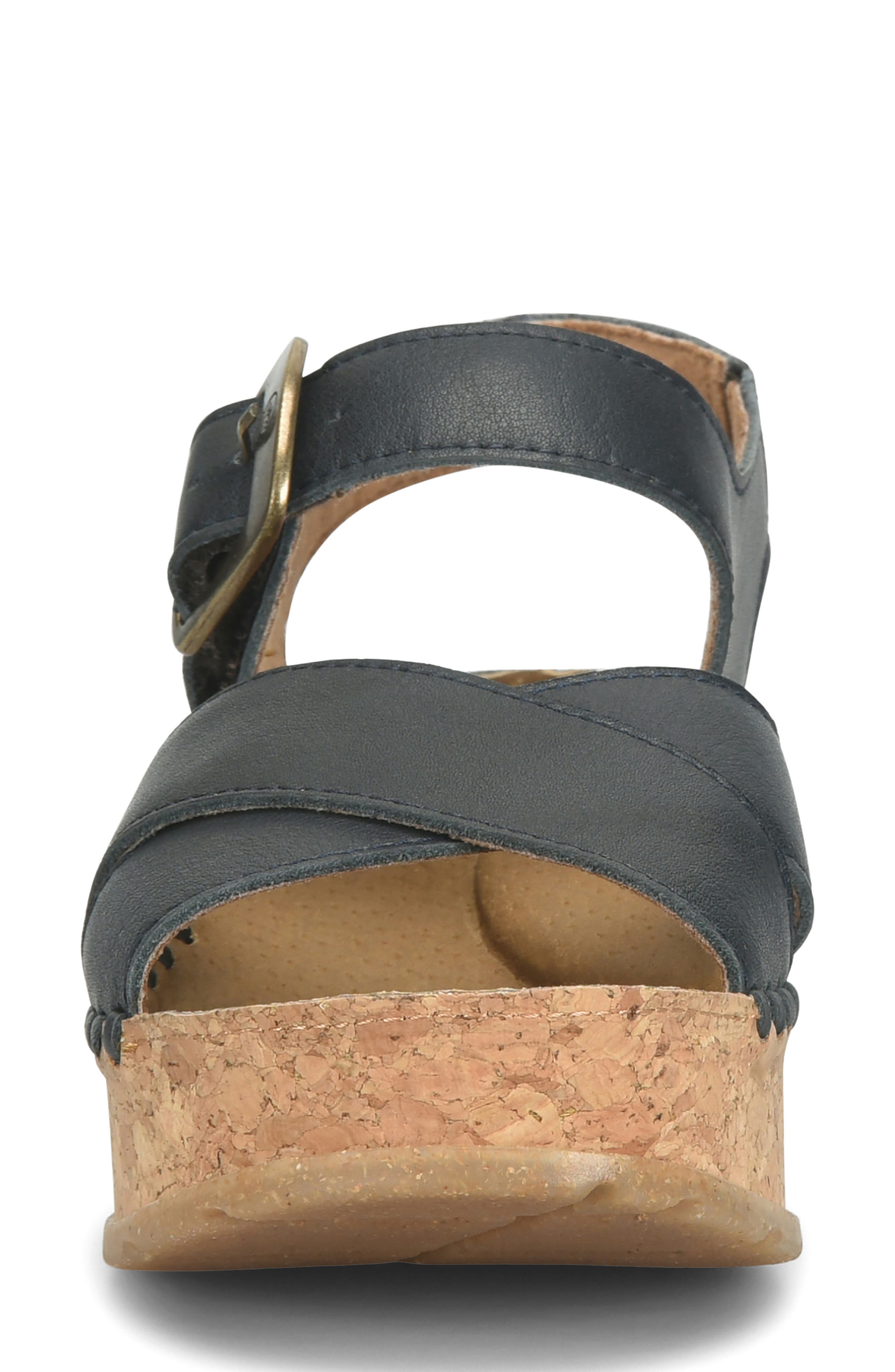 Børn Kaiya Platform Sandal, Alternate, color, Navy Leather