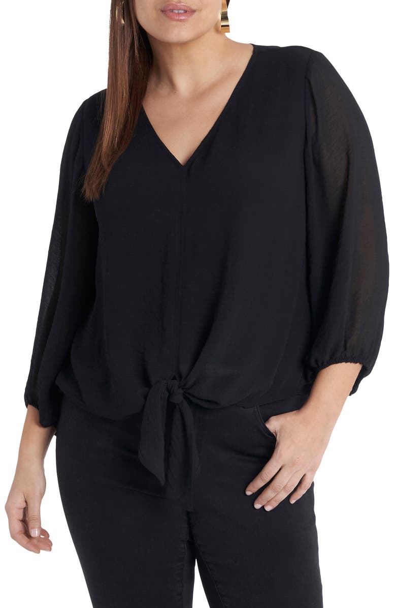 Vince Camuto Tie Front Rumpled Chiffon Blouse, Main, color,