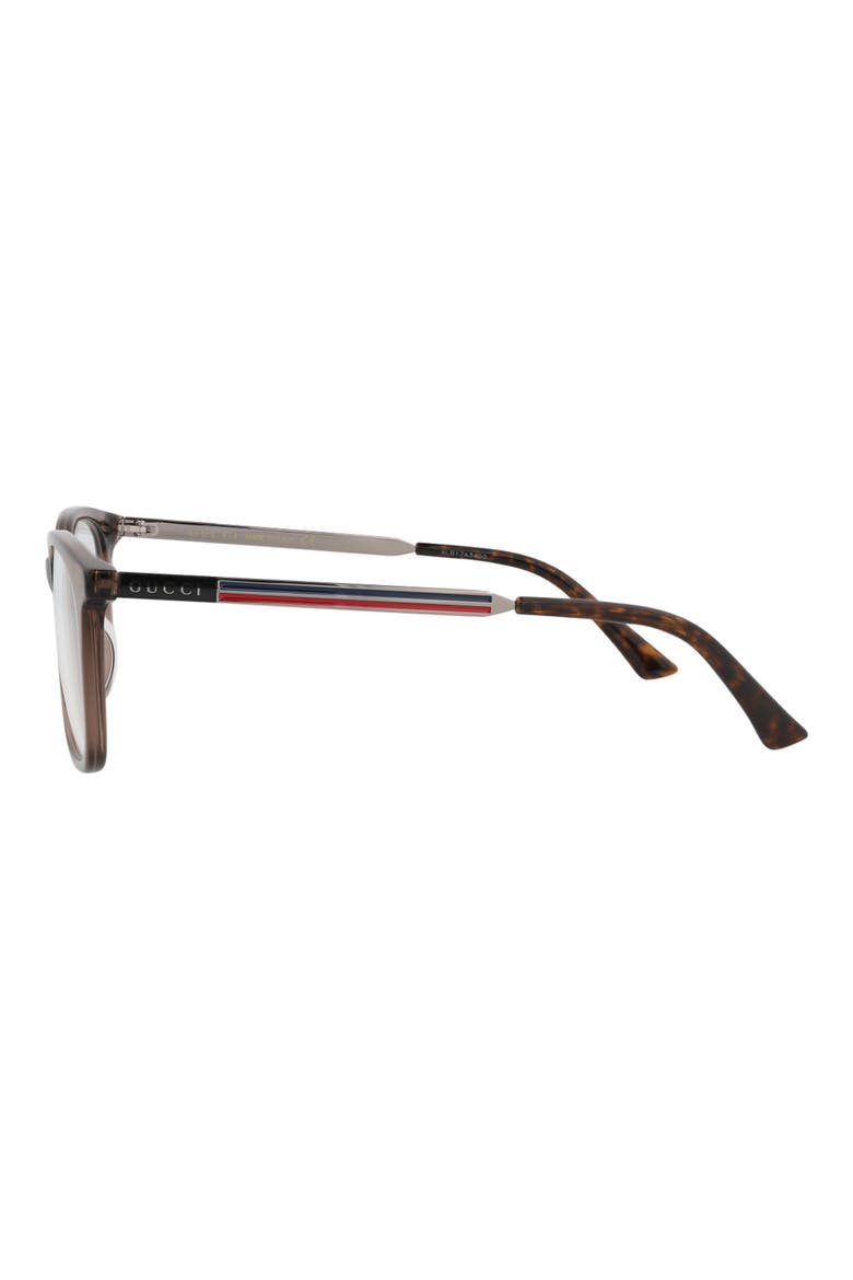 52mm Square Optical Glasses, Alternate, color, BROWN RUTHENIUM TRANSPARENT