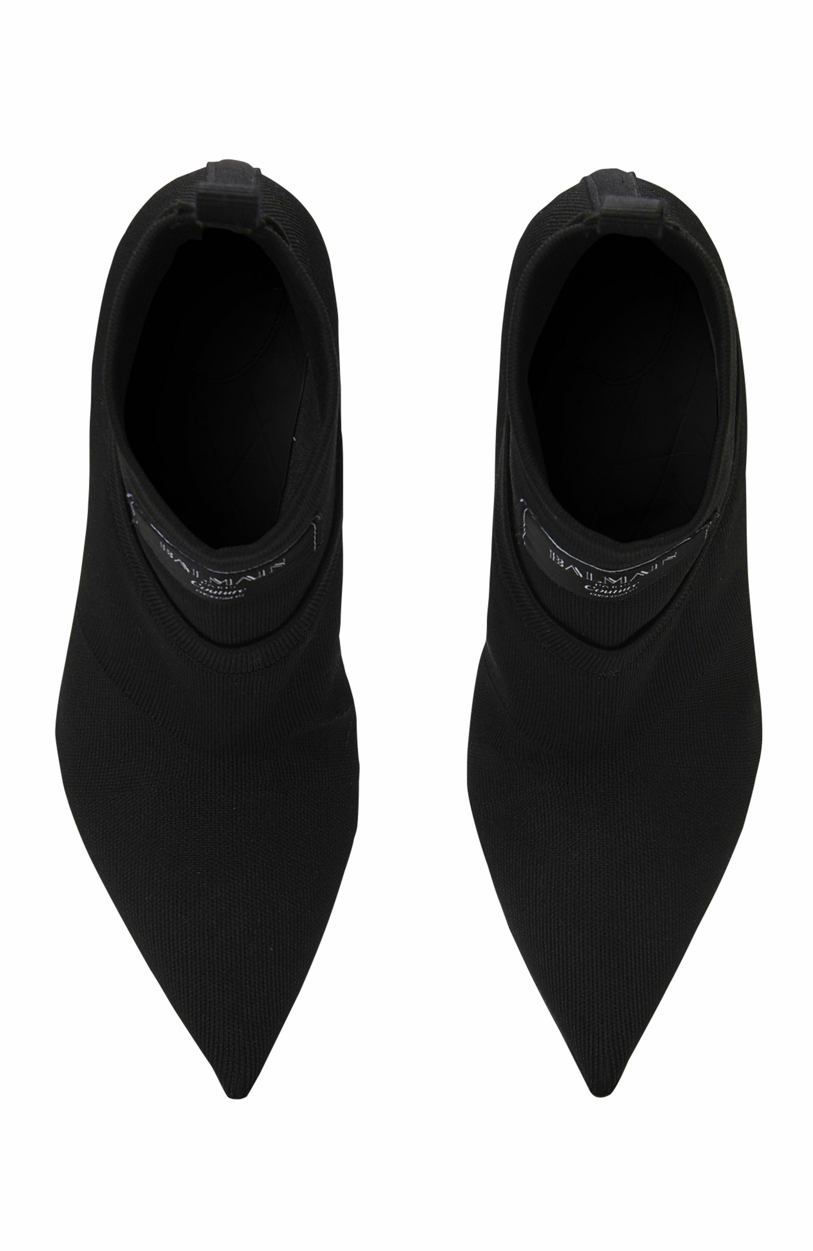 Crewneck Knit Ankle Boots, Alternate, color, Black