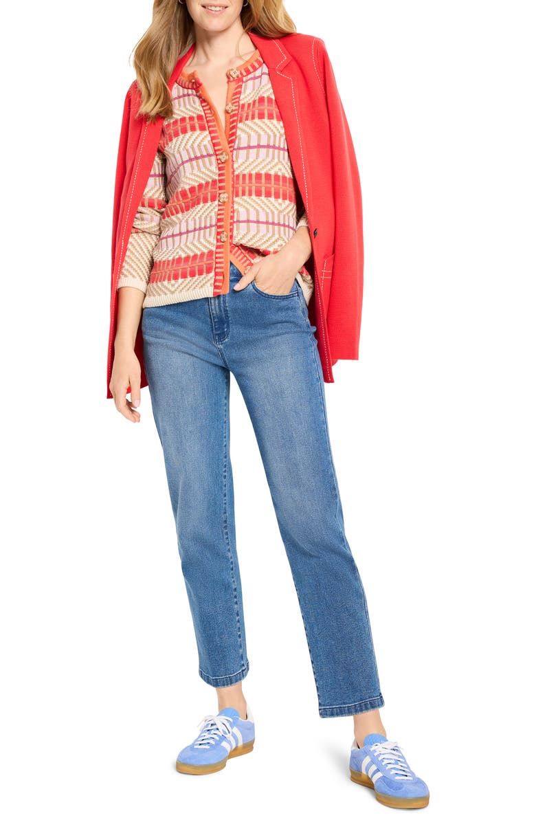 NIC+ZOE Energizer Cotton Blend Cardigan, Alternate, color, Red Multi