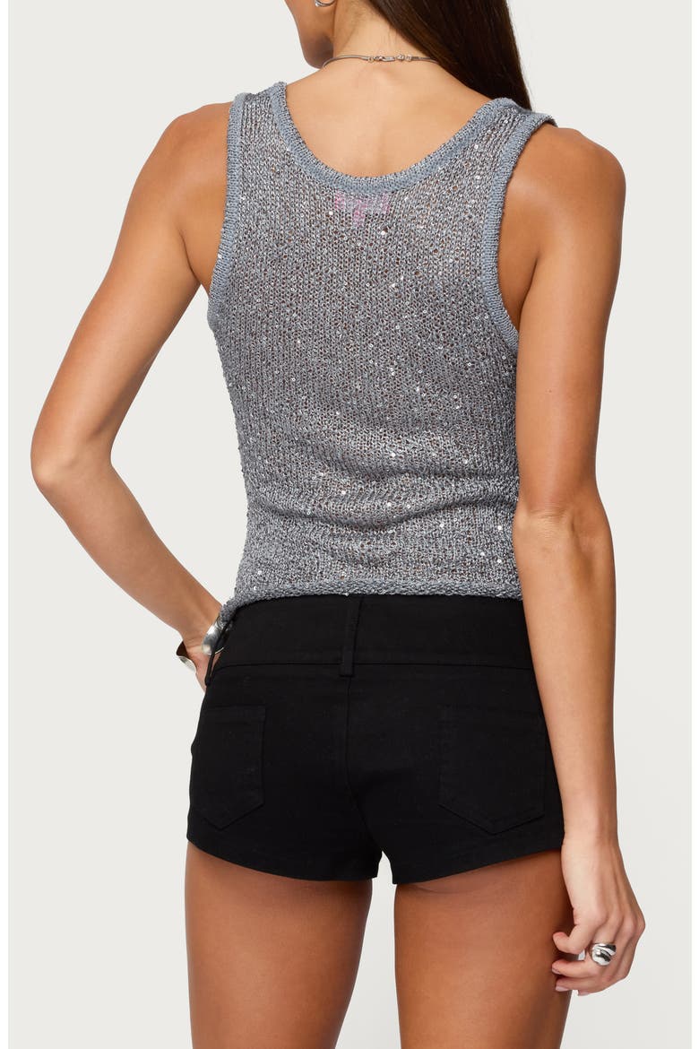 Eleora Sequin Knit Tank, Alternate, color, GRAY