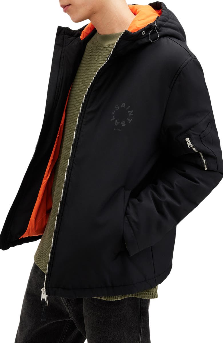 AllSaints Rockpile Cotton Blend Jacket, Alternate, color, Black