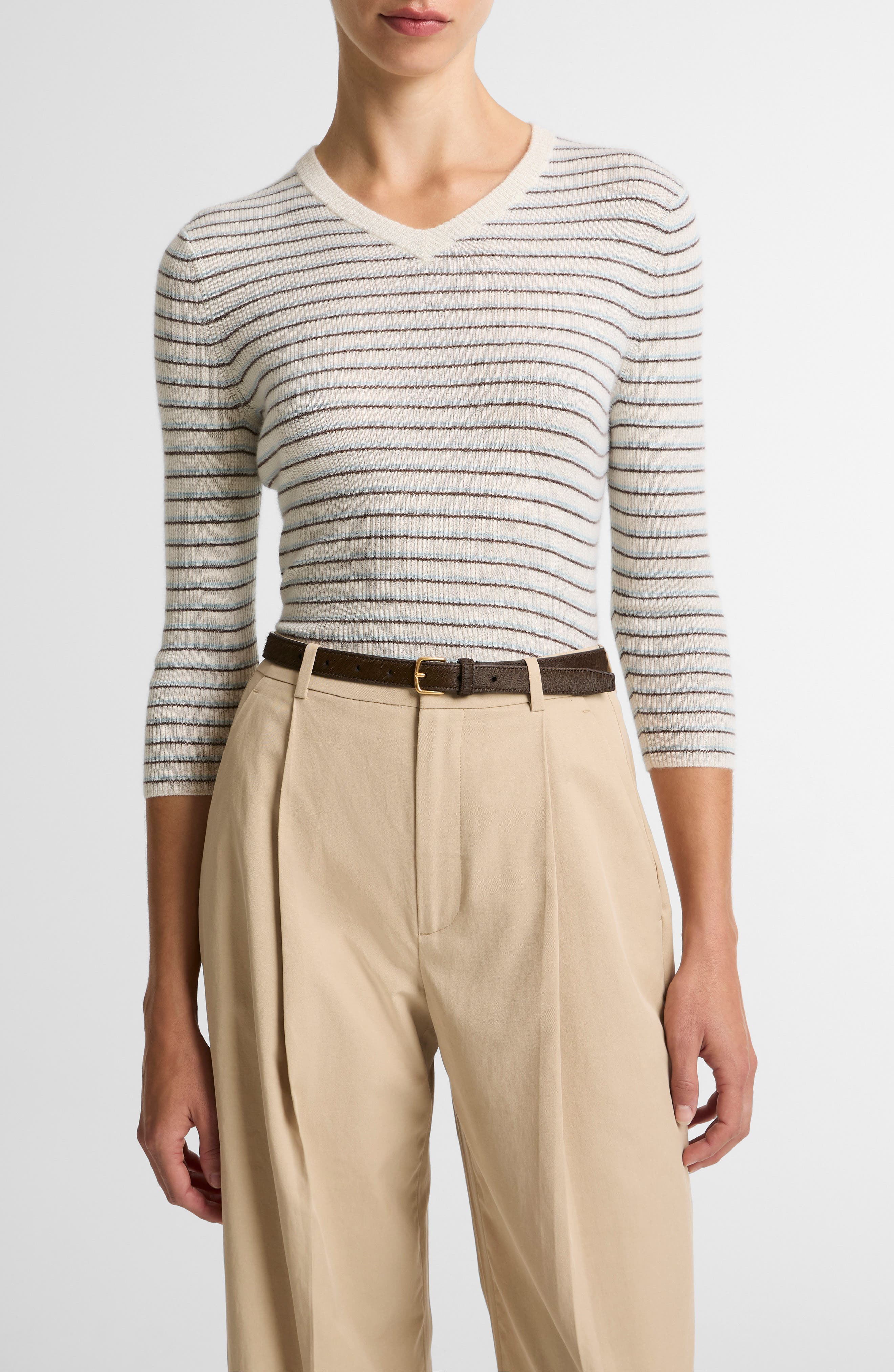 Stripe Cashmere & Silk Sweater