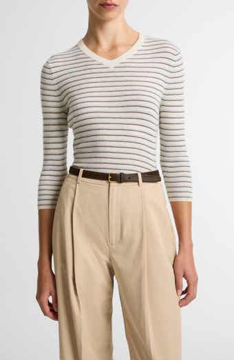 Stripe Cashmere & Silk Sweater