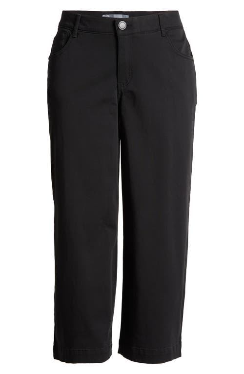 Wit & Wisdom Sam High Waist Ankle Wide Leg Twill Pants In Black