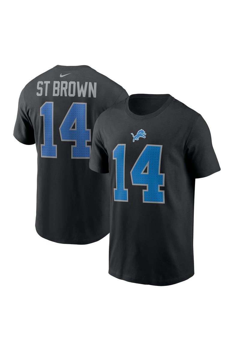 Men's Nike Amon-Ra St. Brown Black Detroit Lions Player Name & Number T-Shirt, Main, color, Black