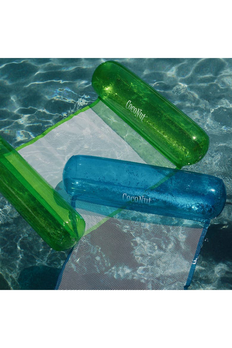 Green Glitter Hammock Pool Lounger 49" X 30" Inflatable Drifter, Alternate, color, Green