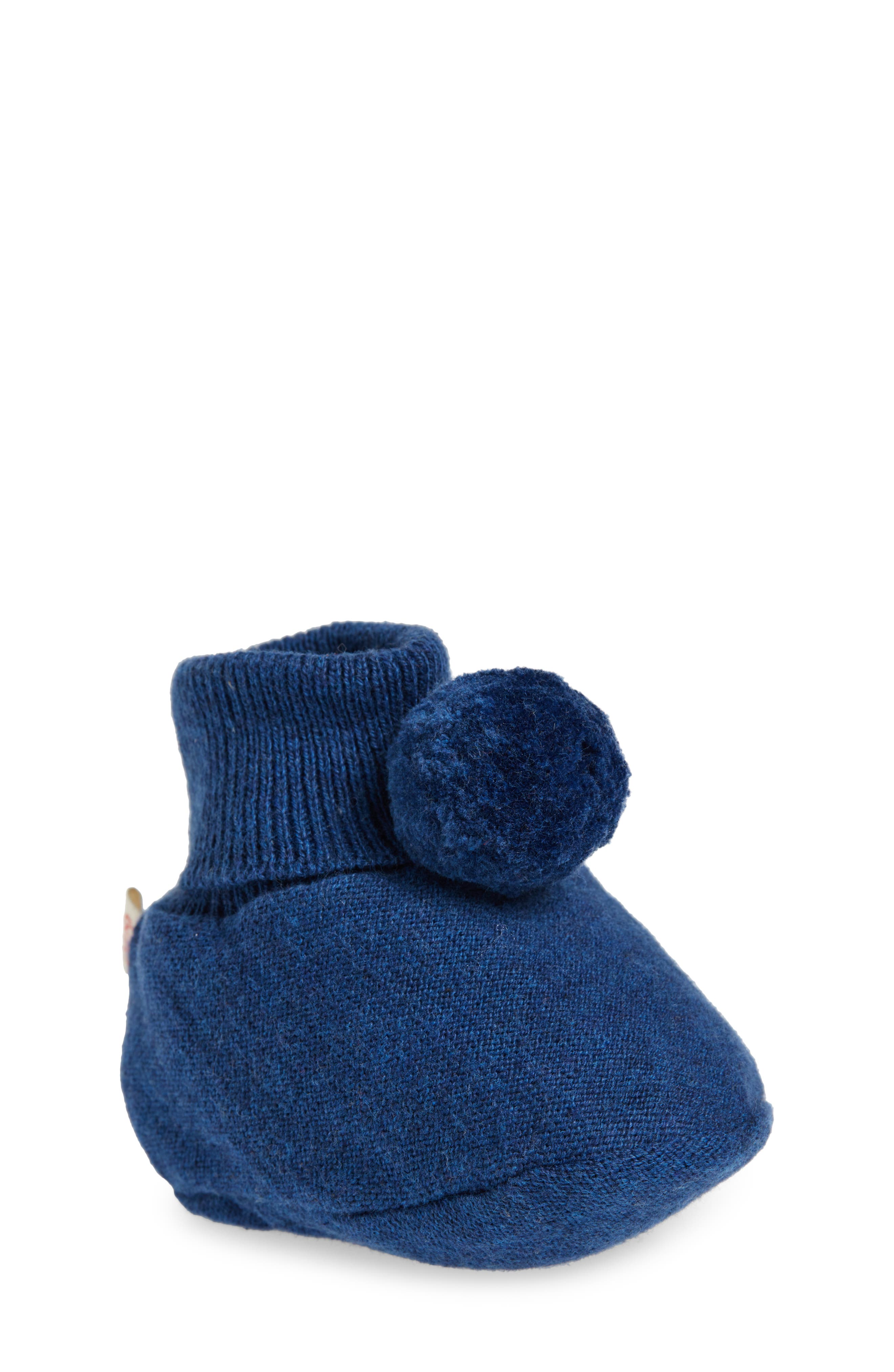 Pink Lemonade Pompom Cotton Bootie in Navy 