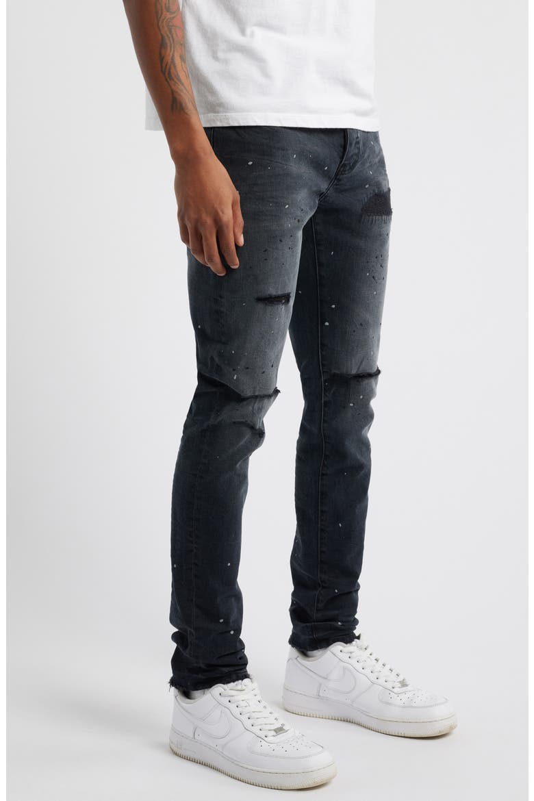 Reflective Paint Rip & Repair Jeans, Alternate, color, BLACK