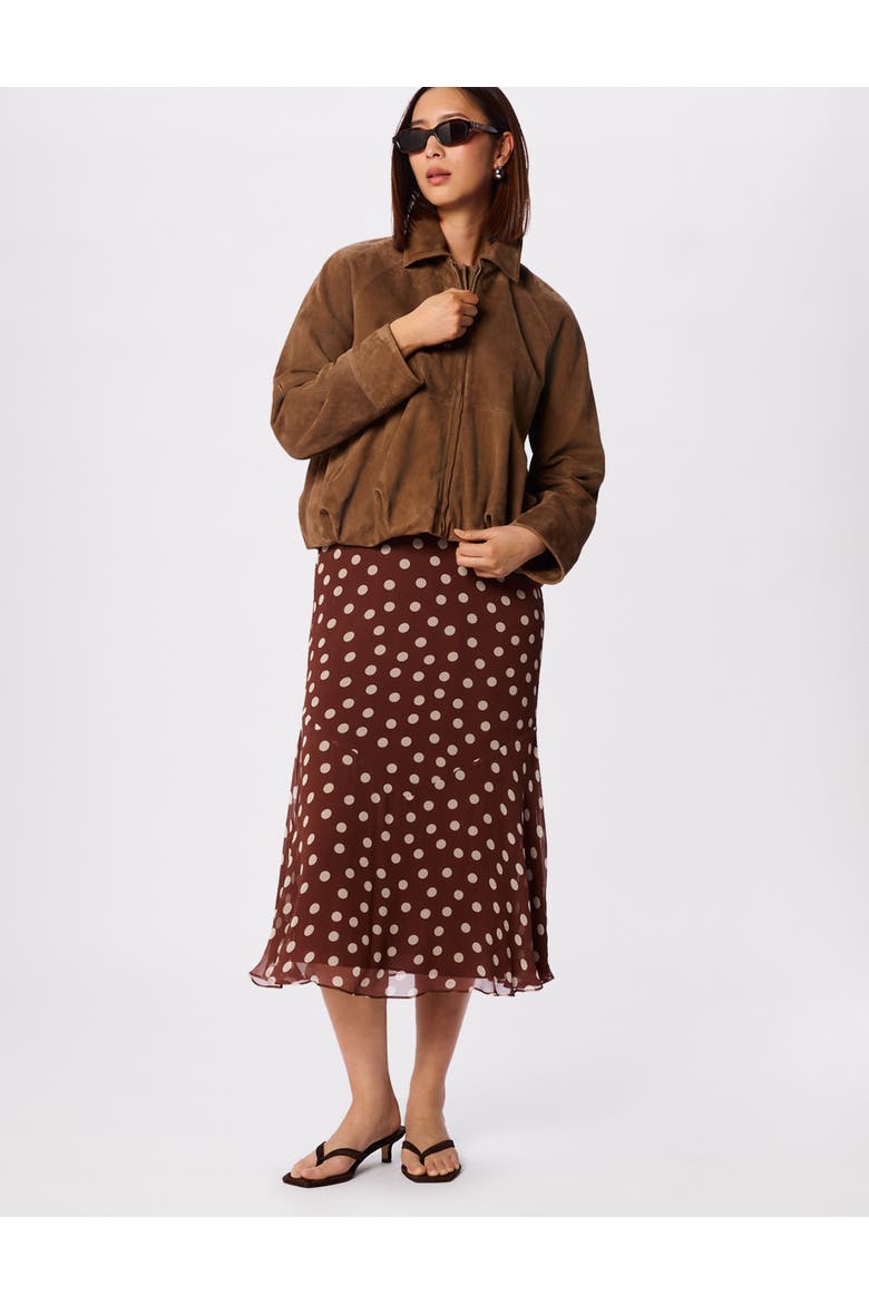 Polka Dot Print Midi Dress, Alternate, color, Brwn/Multi