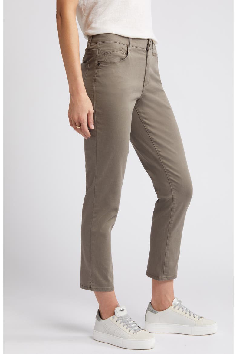 Logan 'Ab'Solution High Waist Ankle Slim Straight Leg Pants, Alternate, color, BRINDLE OLIVE