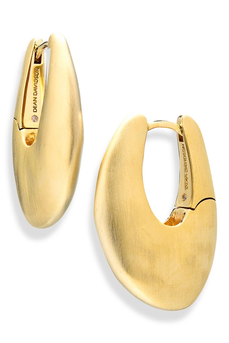 Serra Hinged Hoop Earrings, Main, color, GOLD