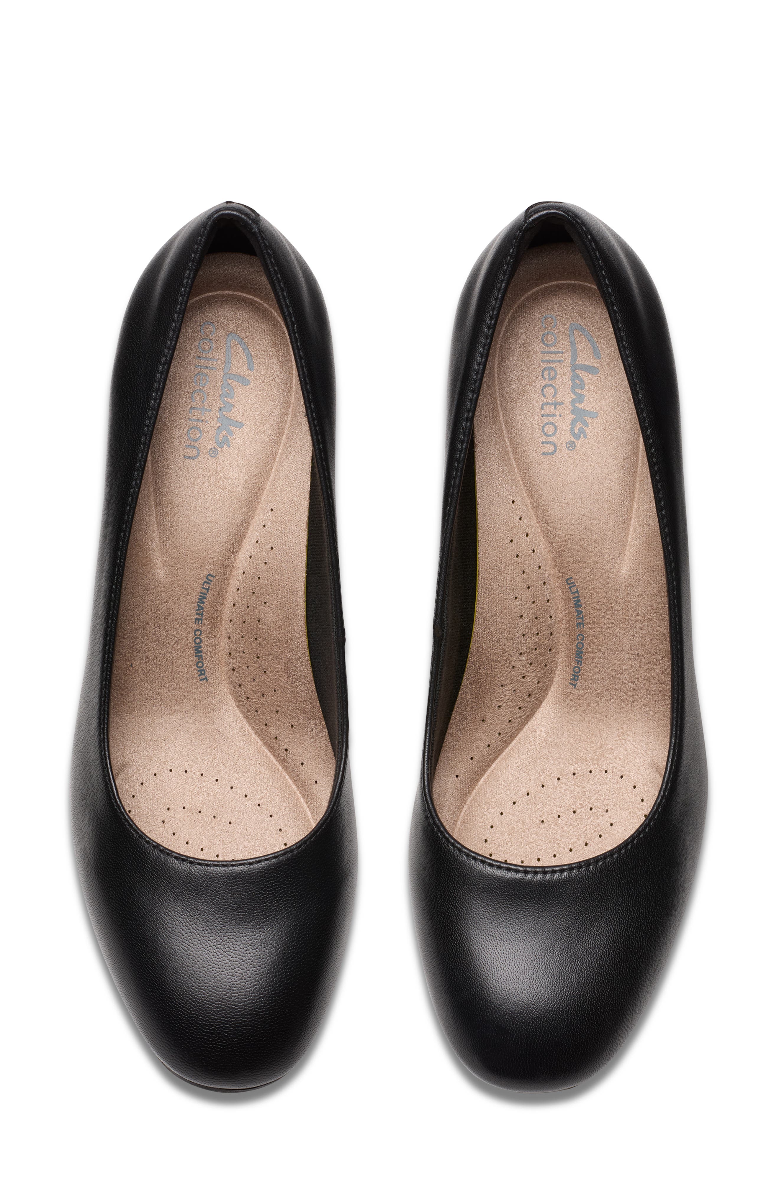 Clarks<sup>®</sup> Olivette Pearl Wedge Pump, Alternate, color, Black Leather