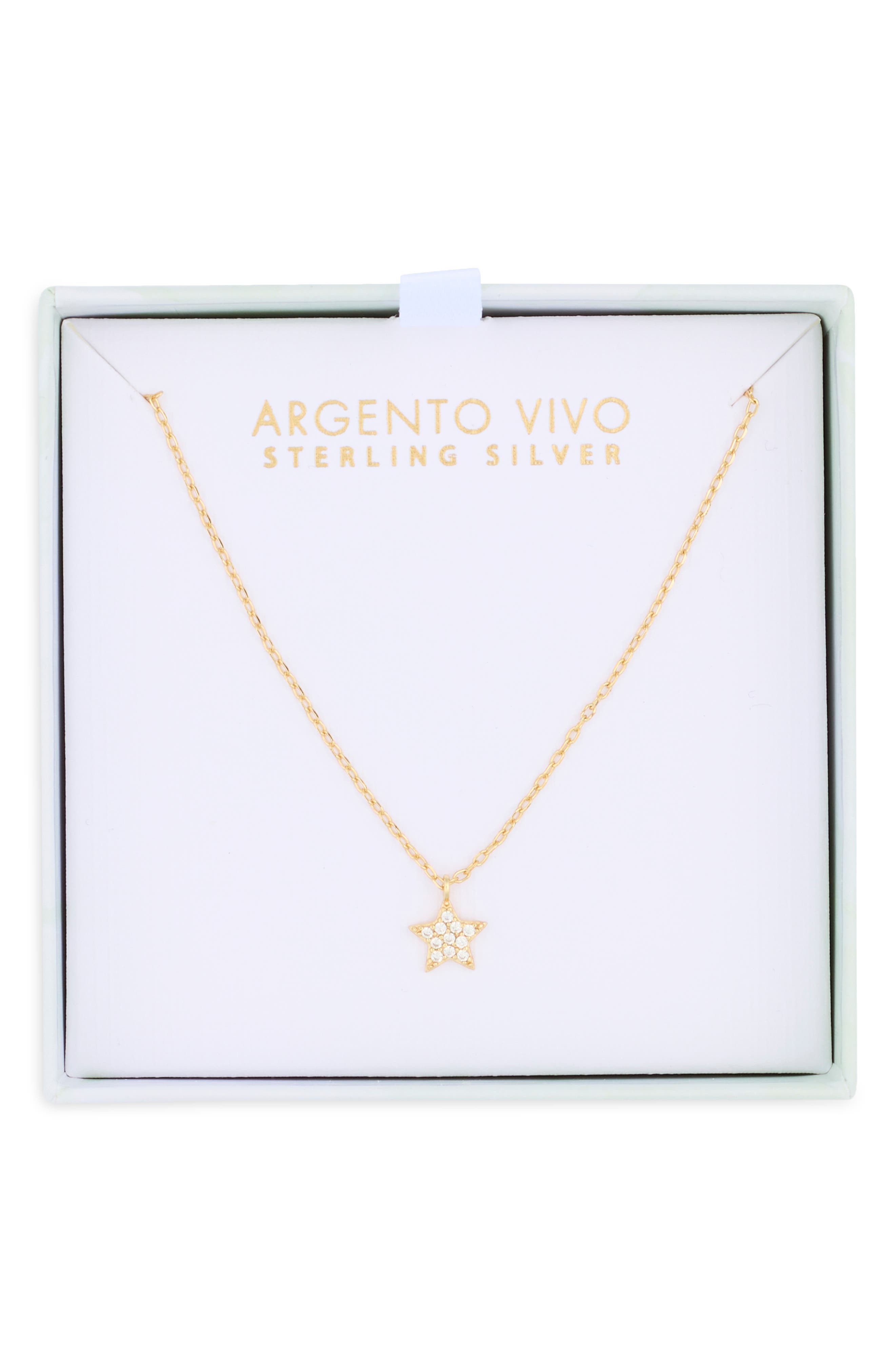 Argento Vivo Sterling Silver CZ Pavé Star Pendant Necklace