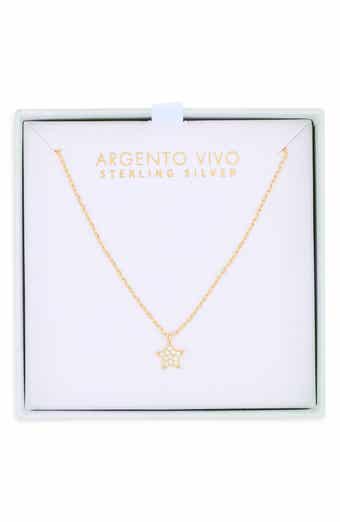 Argento Vivo Sterling Silver CZ Pavé Star Pendant Necklace